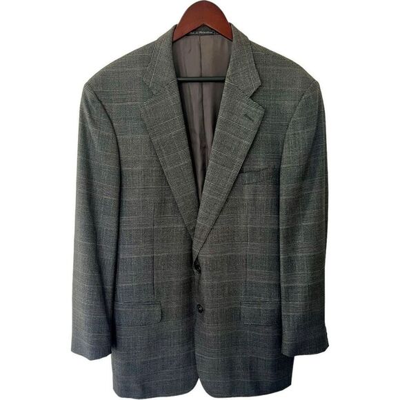 Ermenegildo Zegna Men’s 44R Gray Glen Plaid Wool Suit Jacket & Pants - Picture 10 of 11
